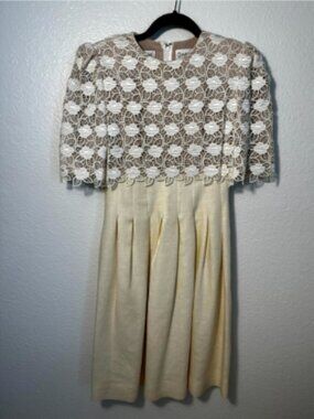 William Pearson Vintage 1980 Era Lace Wedding Rehearsal Civil Ceremony Dress 8